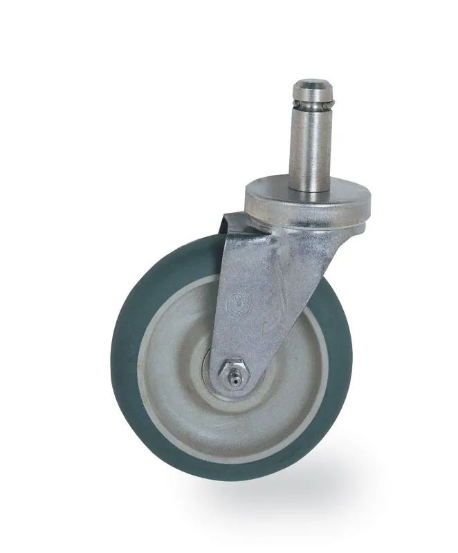 Metro 5MDXA Resilient Swivel Standard Stem Caster with Donut Bumper, No Brake, 5"