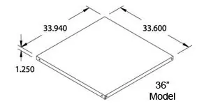 BUILT RIGHT AFSS36 Adjustable Single Depth Flat Shelf, fits 36" Deep Carts
