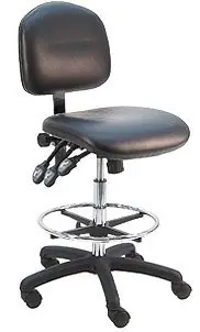 Lissner Lincoln Series Bench Height Chair with Black Nylon Base, Vinyl