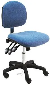 Lissner Lincoln Series Desk Height ESD Chair with Black Nylon Base, Fabric