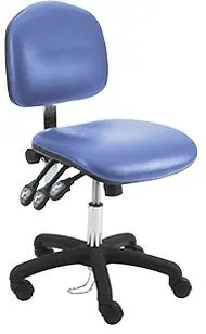 Lissner Lincoln Series Desk Height Cleanroom ESD Chair with Black Nylon Base, Vinyl