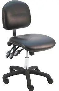 Lissner Lincoln Series Desk Height Cleanroom Chair with Black Nylon Base, Vinyl