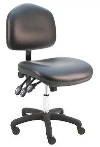Lissner Washington Series Desk Height Cleanroom Chair with Large Seat, Back & Black Nylon Base, Vinyl