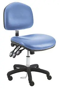 Lissner Washington Series Desk Height Cleanroom ESD Chair with Large Seat, Back & Black Nylon Base, Vinyl