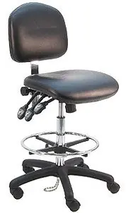 Lissner Lincoln Series Bench Height ESD Chair with Black Nylon Base, Vinyl