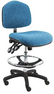 Lissner Washington Series Bench Height Chair with Large Seat, Back & Black Nylon Base, Fabric