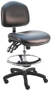 Lissner Washington Series Bench Height Chair with Large Seat, Back & Black Nylon Base, Vinyl