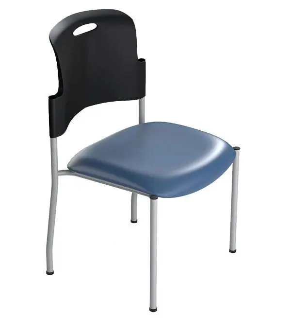 healtHcentric Stacker Seating with IC+ Infection Control Upholstered Seat & Black Plastic Back