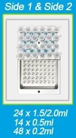 Benchmark Scientific BSWCMB Quick-Flip™ Block for Dry Baths, holds (24) 1.5ml, (48) 0.2ml or (14) 0.5ml Tubes