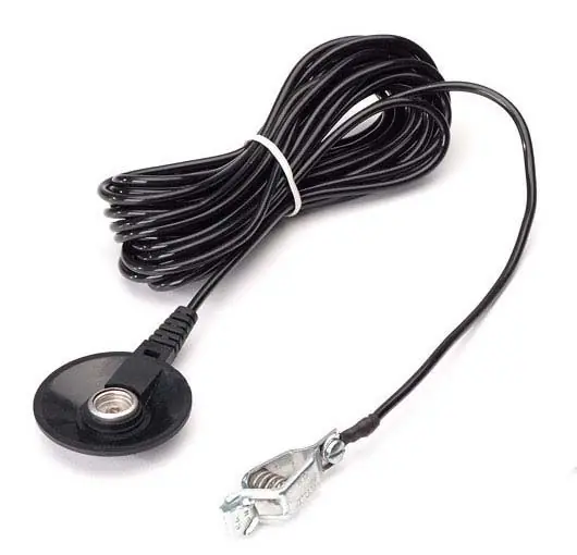 Statico S1040F Mat Grounding Cord with 1 MegOhm Resistor & 10mm Female Snap, 15‘