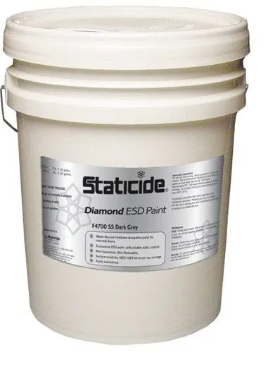 ACL 4700-SS5 Staticide Diamond ESD Polyurethane Floor Paint, Dark Gray, 5 Gallon Pail