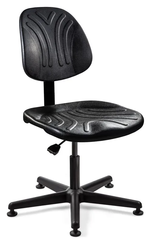 Bevco 7000D Dura Desk Height Chair with Black Nylon Base, Black Polyurethane