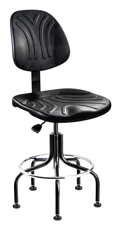 Bevco 7200D Dura Desk Height Chair with Tubular Steel Base, Black Polyurethane