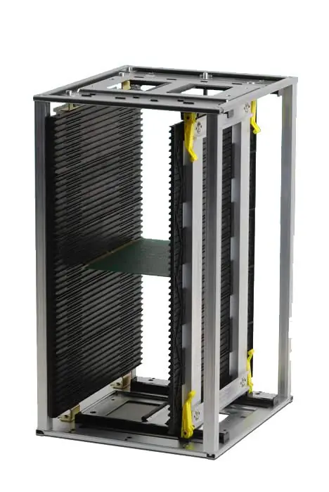 Fancort B0108GN Metal Magazine Rack with Gear Adjustment with 50 Slots for 50-390mm Boards