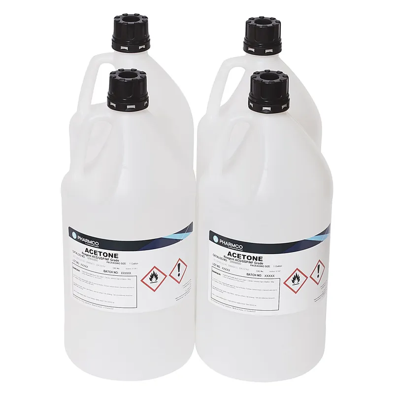 Pharmco Acetone ACS/USP-Grade, 1 Gallon Plastic Bottles (Case of 4)