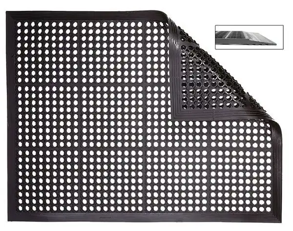 Ergomat EX Industry Anti-Fatigue Mat with Holes, Black