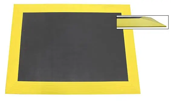 Ergomat BD Bubble Down Anti-Fatigue Mat, Gray with Yellow Bevel