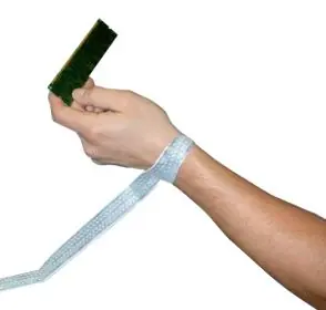 Transforming Technologies WB5407 Adjustable Gray Disposable Polymer Wrist Band with Adhesive Attachment