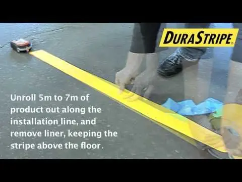 DuraStripe Supreme V Floor Marking Tape, Hazard Striped, 6" x 100‘ Roll