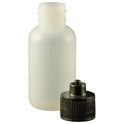 Jensen Global JG1.0BC Boston Round LPDE Bottle with Black Luer Lock Cap, 1 oz. (Bag of 10)