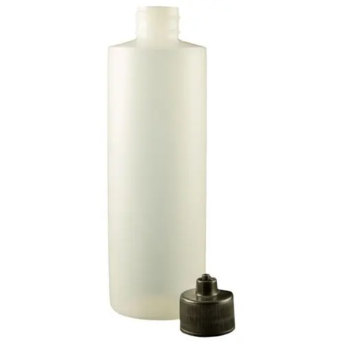 Jensen Global JG8.0BC Cylinder HDPE Bottle with Black Luer Lock Cap, 8 oz. (Bag of 10)