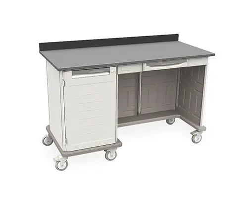 Metro SXRMWTK39EBS3 Starsys Triple Kneewell Mobile WorkCenter with epoxy Resin Top, 28.6" x 63.2" x 39.5"