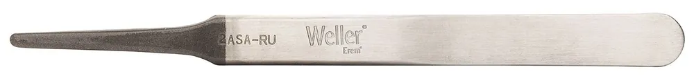 Erem 2ASARU Precision Stainless Steel Component Gripping Tweezer with Silicone-Rubber Coated, Straight, Flat, Rounded, 0.078" dia. Tips