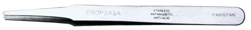 Erem EROP2ASA Stainless Steel Tweezer with Straight, Flat, Rounded Tips