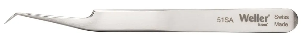 Erem 51SA Precision Relieved Stainless Steel Tweezer with 30° Curved, Fine, Very Pointed Tips