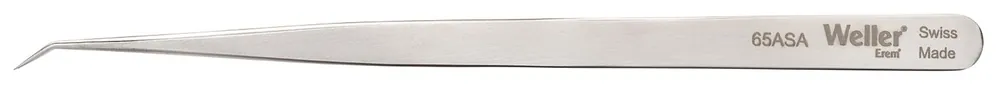 Erem 65ASA Precision Stainless Steel Extra-Small Chip Component Handling Tweezer with 50° Curved, Very Pointed Tips