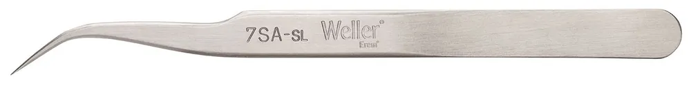 Erem 7SASL Economy Precision Stainless Steel Tweezer with Relieved, Curved, Fine, Pointed Tips