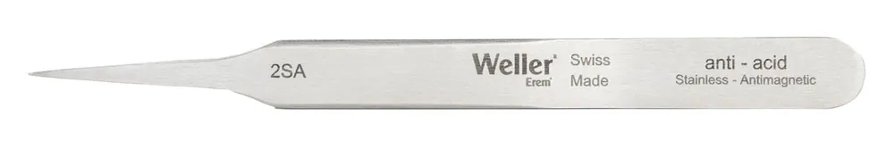 Erem 2SA Precision Medical-Grade Relieved Stainless Steel Tweezer with Straight, Medium, Pointed Tips