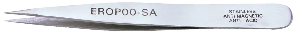 Erem EROPOOSA Precision Stainless Steel Tweezer with Flat Inside Edged & Straight, Fine, Pointed Tips