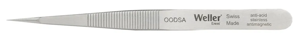 Erem OODSA Precision Stainless Steel Tweezer with Finger Grips & Serrated, Straight, Very Robust, Fine, Pointed Tips
