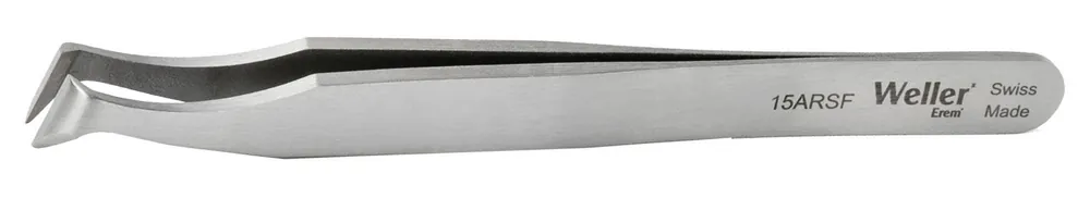 Erem 15ARSF Carbon Steel Cutting Tweezer with Oblique Head & Super Flush 0.374" Hardened Edge Tips for 30 AWG Soft Wire