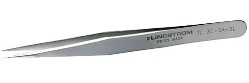 Lindstrom 1-SA-SL Stainless Steel Service Level Tweezer with Strong Tips