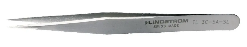 Lindstrom 3C-SA-SL Service Level ESD-Safe Stainless Steel Tweezer with Straight, Strong, Sharp, Pointed Tips
