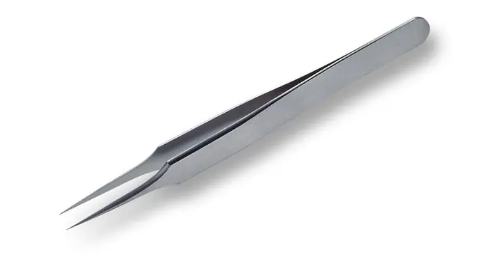 Lindstrom 4A-SA High Precision ESD-Safe Stainless Steel Tweezer with Straight, Strong, Extra-Fine, Pointed Tips