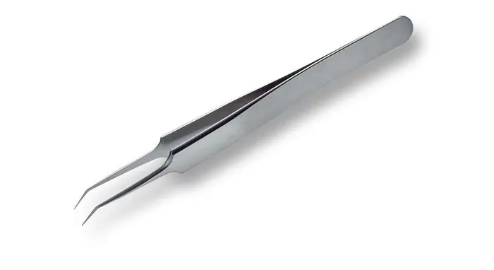 Lindstrom 5B-SA Stainless Steel Tweezer with Extra Fine Bent Tips