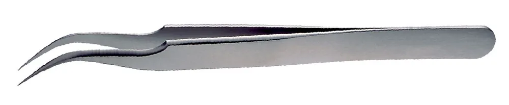 Lindstrom 7-SA High Precision ESD-Safe Stainless Steel Tweezer with Curved, Fine, Pointed Tips