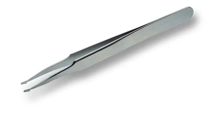 Lindstrom SM106-SA ESD-Safe Reverse Acting Stainless Steel SMD Tweezer with Straight, Flat Base Tips