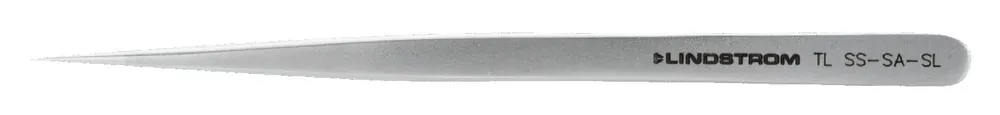 Lindstrom SS-SA-SL Service Level ESD-Safe Stainless Steel Tweezer with Straight, Slender, Long, Fine, Pointed Tips