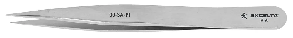 Excelta 00-SA-PI ★★ Italian-Made Anti-Magnetic Stainless Steel Tweezer with Straight, Strong, Medium Pointed Tips, 4.7" OAL