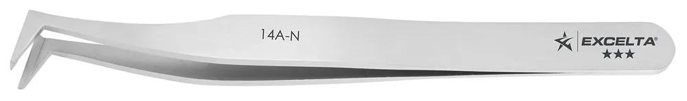 Excelta 14A-N ★★★ Carbon Steel Cutting Tweezer with Miniature Head & 75° Angled Tips, for 36 AWG Soft Copper Wire
