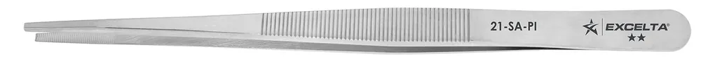 Excelta 21-SA-PI ★★ Stainless Steel Tweezer with Serrated Handles & Serrated, Straight, Strong, Pointed Tips
