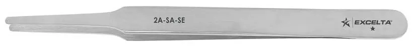 Excelta 2A-SA-SE ★ Economy Stainless Steel SMD Tweezer with Straight, Flat, Tapered Pointed Tips, 4.75" OAL