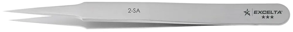 Excelta 2-SA ★★★ Swiss-Made Neverust® Anti-Magnetic Stainless Steel Tweezer with Straight, Tapered, Fine Precision Pointed Tips, 4.75" OAL
