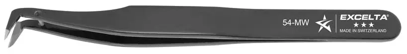 Excelta 54-MW ★★★ ESD-Safe Carbon Steel Cutting Tweezer with 40° Angled, Micro, Ultra Fine Blade Tips