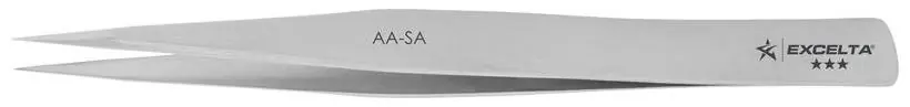 Excelta AA-SA ★★★ Swiss-Made Neverust® Anti-Magnetic Stainless Steel Tweezer with Straight, Medium Pointed Tips, 5" OAL