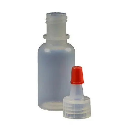 Jensen Global JG0.5BC-YC Cylinder Bottle with Clear Yorker Cap & Red Tip Cap, 0.5 oz. (Bag of 10)